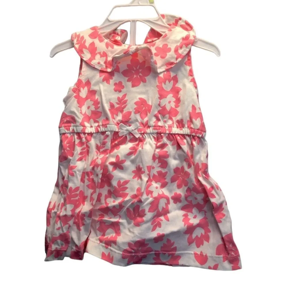 Carter’s Floral Print Sundress and diaper cover, pink/white, 3M